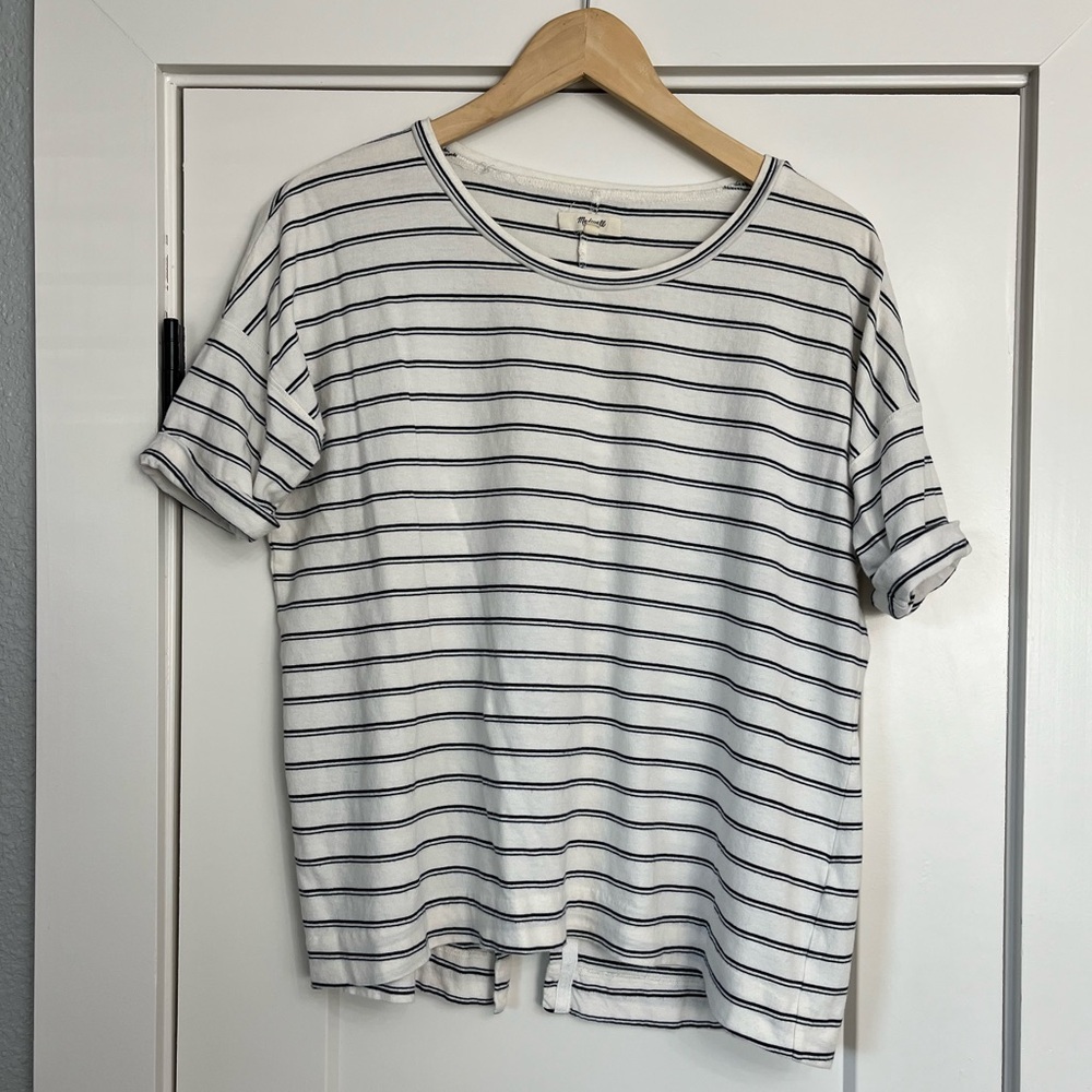 Madewell Striped Split Back Tee